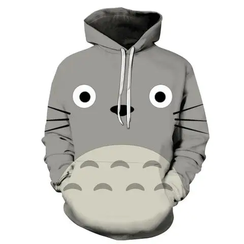

2018 Cool Totoro Unisex 3D Hoodie Unisex Famous Brand Harajuku Oversized Hip Hop Men Sweatshirt