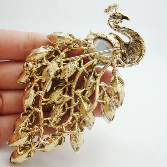 Винтажная роскошная брошь TTjewelry в виде павлина разных цветов|brooch pins|bird broochluxury peacock