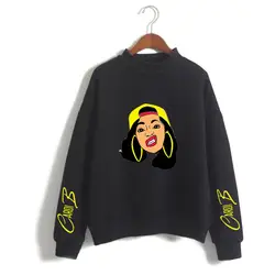 Cardi B негабаритная Толстовка Sudadera Mujer уличная одежда хип хоп женская брендовая Водолазка пуловер приталенный свитер Мужская толстовка