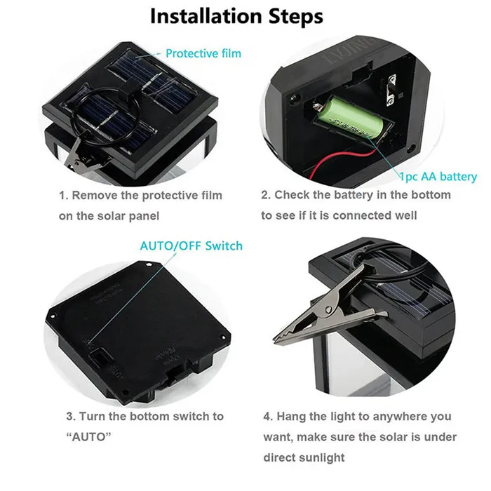Solar Lamp LED Handing Candle Lantern 4