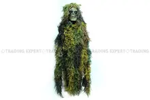 Военный Маскировочный костюм снайпера Лесной камуфляж ghillie костюм с Нейлоновыми струнами