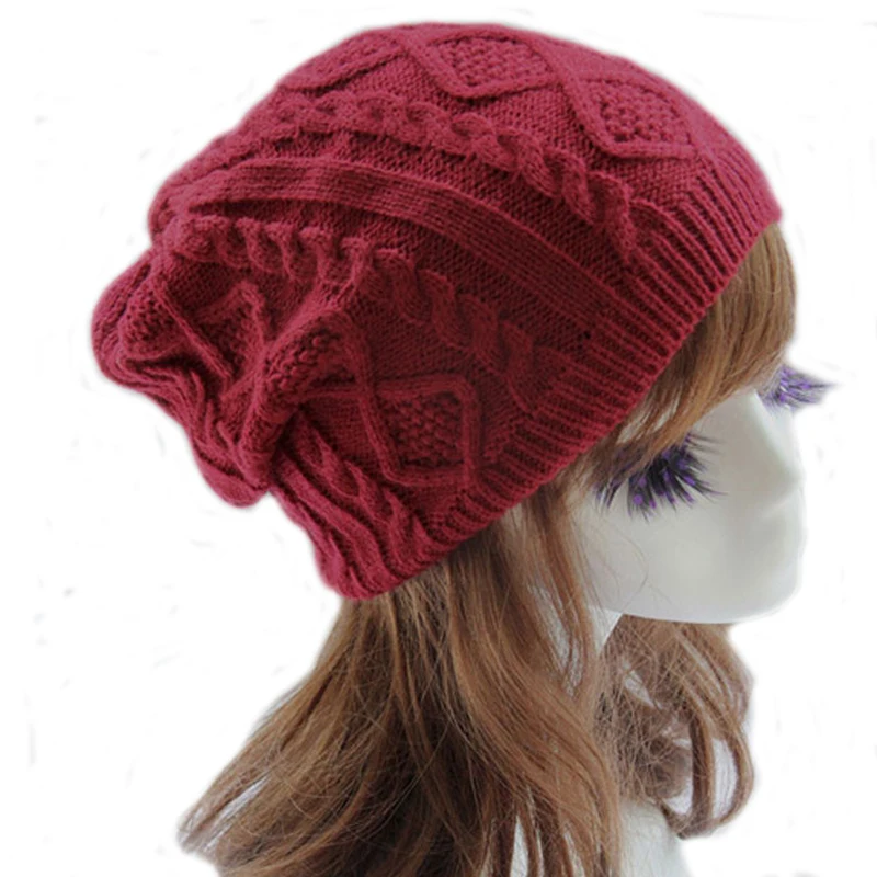 200pcs/lot Women New Design Caps Twist Pattern Women Winter Hat Knitted