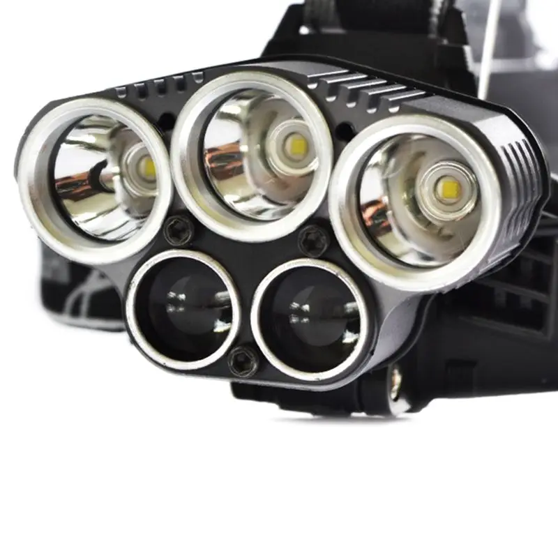 

Super Bright Headlamp Waterproof Head Torch 5-LED Headlight Outdoor Flashlight