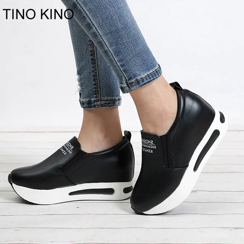 

Women Platform Spring Vulcanized Creepers Ladies Wedge Heel Elastic Band Height Increasing Shoes Female Fashion Casual Footwear