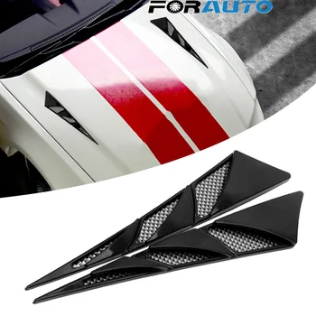 

FORAUTO 1 Pair Car Hood Stickers Black Side Air Intake Flow Vent Cover Decorative Car Exterior Decoration Universal Car-styling