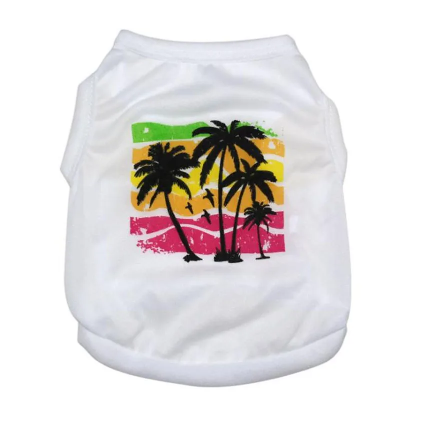 

Dropshipping High Quality Coconut Best Sell Trees Cotton Single Jersey Vests Pet Clothing WH