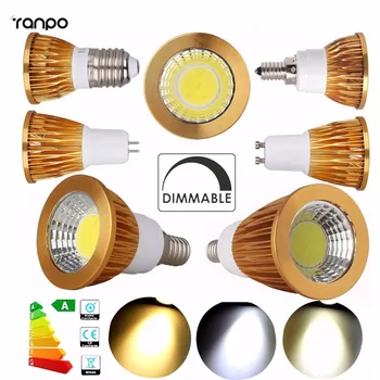 1X 5X 8X 조광 가능 US E12 E26 GU10 GU5.3 COB LED 스포트라이트 전구, 3W 9W 12W 15W 밝은 램프 따뜻한/차가운 흰색