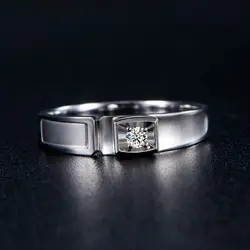 18 K Gold 0.05ct кольцо с бриллиантом для Для мужчин Натуральная K золото и природных алмазов Для мужчин свадебное обручальное кольцо Fine Jewelry