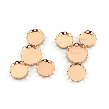 

10mm 12mm Glass Resin Cabochon Base Round Hollow Bezel tray Blanks Pendant Charms Earrings Supplies DIY Findings Jewelry Making