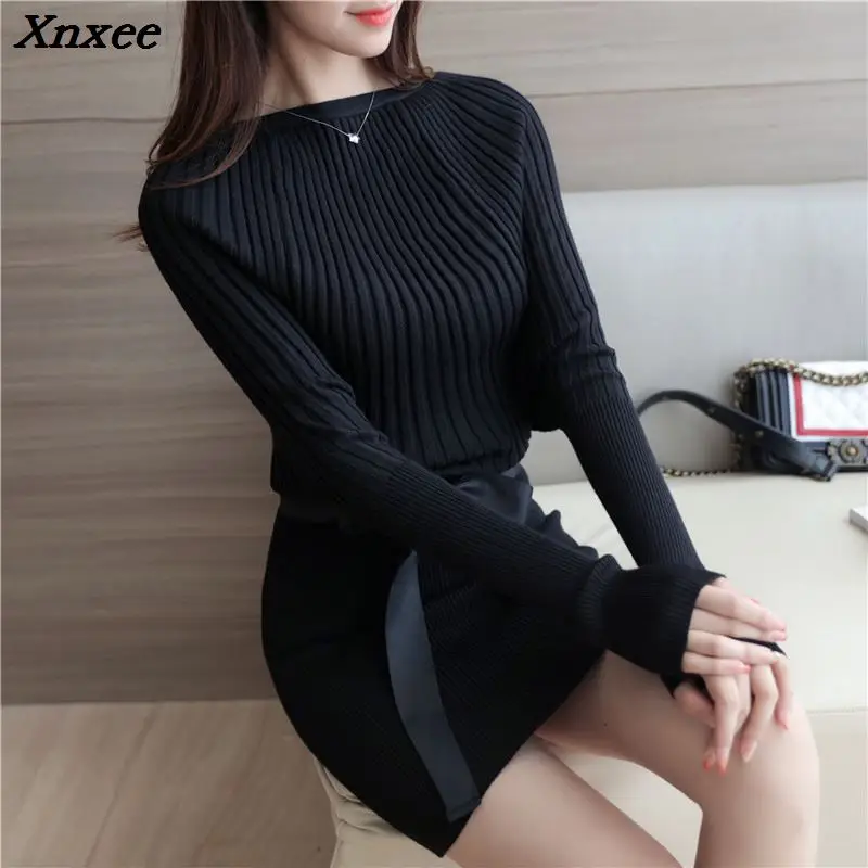 2018 Spring and Autumn New Women Korean ladies loose sweater Stretch Skirt Xnxee 2018 Spring and Autumn New Women Korean ladies loose sweater Stretch Skirt Xnxee