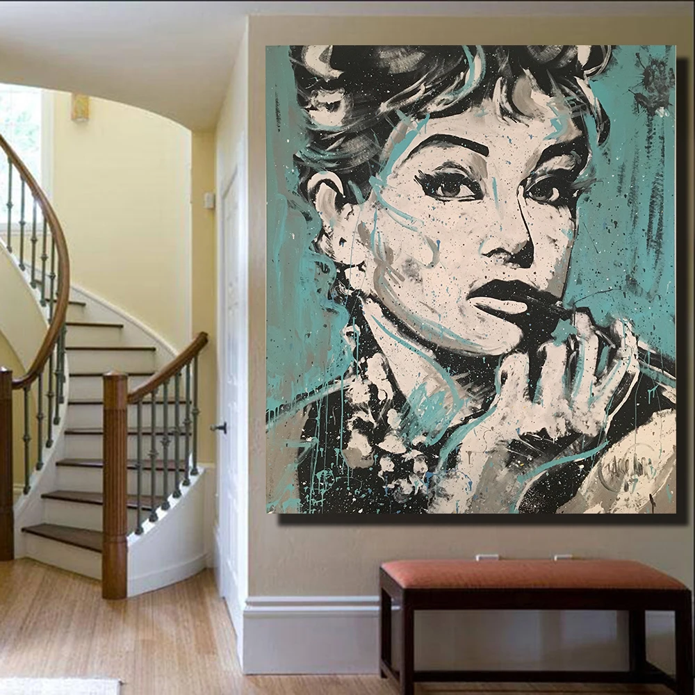 Chen Canvas Painting Audrey Hepburn Decoration Pictures Wall Chen Canvas Painting Audrey Hepburn Decoration Pictures Wall For Bedroom Decor No Framed In Calligraphy From Home Garden On