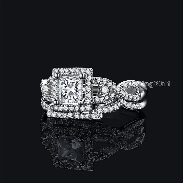 choucong valuable princess cut diamonique cz 925 sterling silver wedding band ring set sz 5 - Diamonique Wedding Rings choucong valuable princess cut diamonique cz 925 sterling silver wedding band ring set sz 5 - Diamonique Wedding Rings