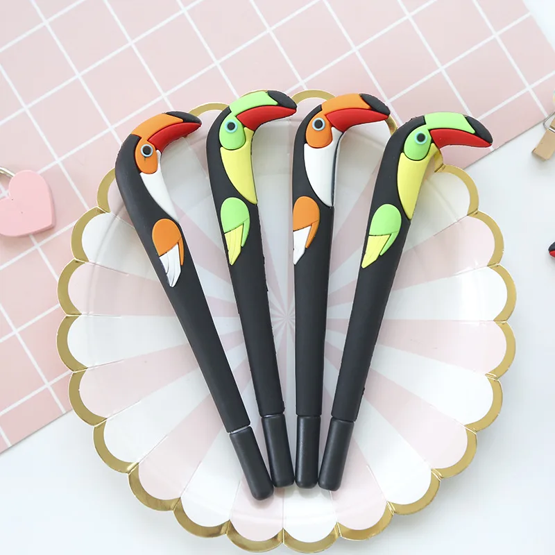 

48pcs/lot Cute Cartoon Swan 0..5mm Black Blue Ink Silicone Creative Modeling Gel Pen School Learning Stationery Children's Gifts