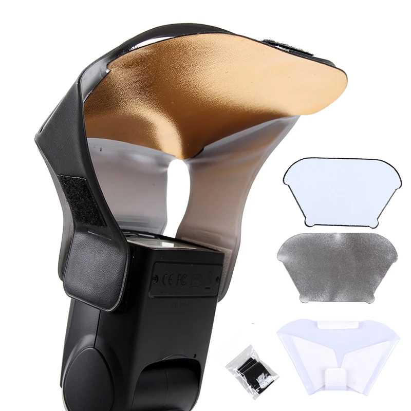 

Universal Speedlight Flash Diffuser/Softbox Honeycomb Grid&Tri-Color Reflecto for Canon Nikon Sony Godox YongNuo Flash