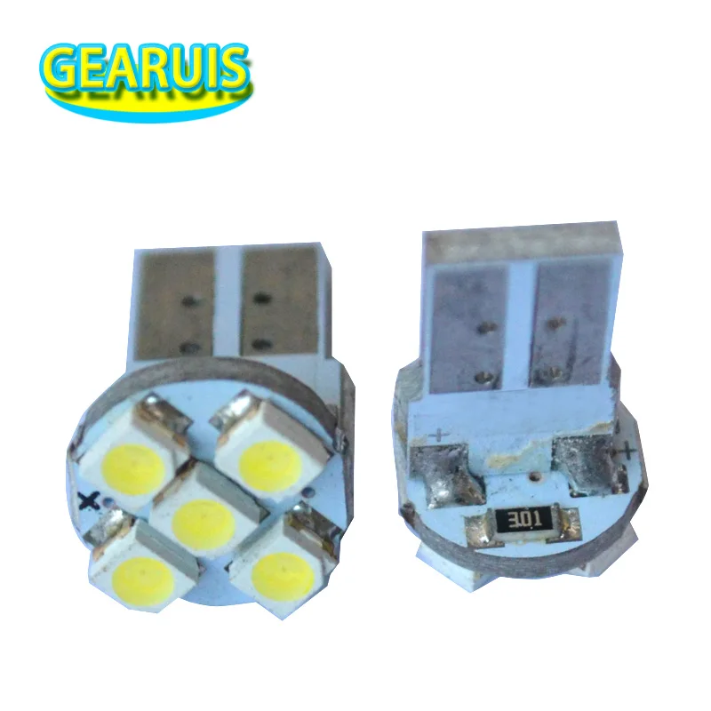 100 X T10 194 168 501 W5W 5 SMD 3528 1210 5SMD светодиодный автомобиль клин светильник сбоку Ширина