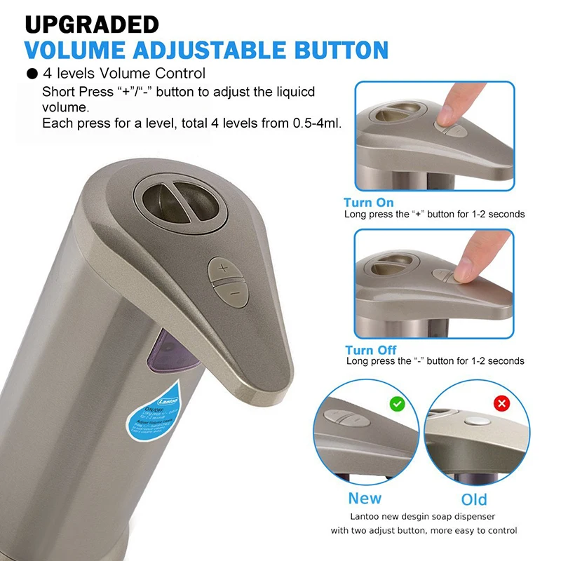 Quyanre Automatic ABS Electroplate Soap Dispenser Built-in infrared Sensor Infrared Handfree Sanitizer Soap Dispenser1