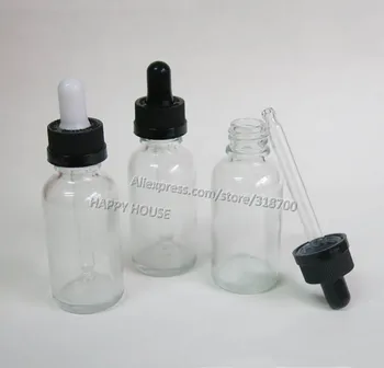 

E-Juice Bottles 360pcs/lot Clear 30ml Boston Round Glass Bottles with Save Dropper,Transparent Glass Dropper Bottle