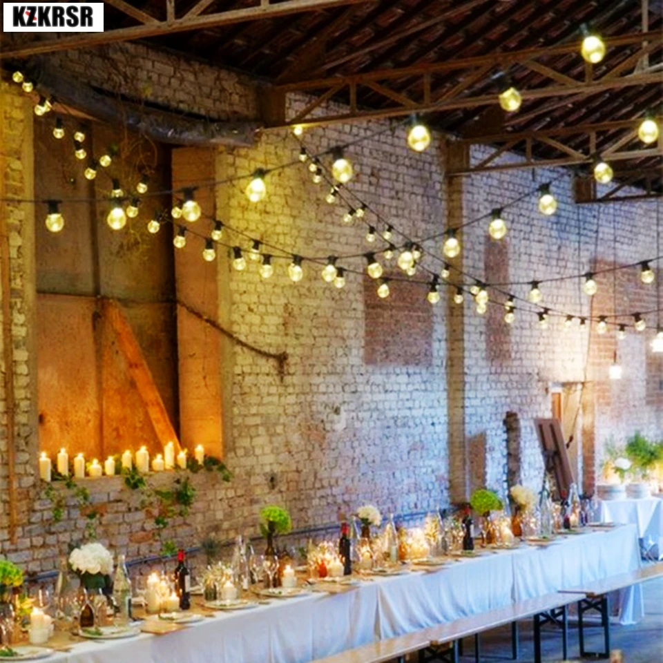 

Waterproof 8M 10Leds G50 LED String Fairy Lights Garland Lights Christmas Lights outdoor For Wedding Garden Holiday Xmas Decor