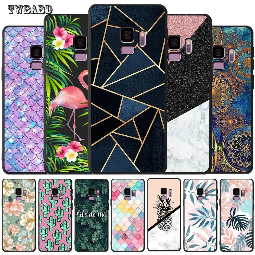 

Marble leaves flamingo Case For Cover Samsung Galaxy Note10 Pro Note 9 8 S8 S10 S9 Plus S7 S6 Edge S10 Lite Cover Etui
