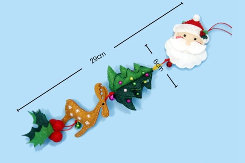Веселый Рождественский тематический автомобильный подвесной орнамент Красивый домашний декор 29x6 см Войлок DIY Материал посылка украшение для дома и вечерние