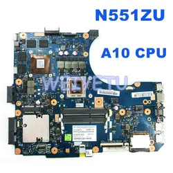 N551ZU A10 Процессор материнских плат REV 2,0 для ASUS N551Z N551ZU Материнская плата ноутбука N551ZU материнская плата 100% тестирование