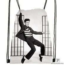 Индивидуальная походная сумка на шнурке Elvis Presley для мужчин и женщин, милый рюкзак для детей(черная спинка) 31x40 см#180531-01-14