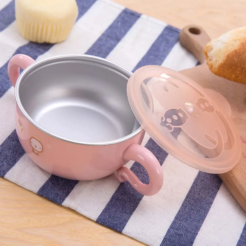 Набор детских мисок подстаканник BPA бесплатно 304 миска с крышкой из нержавеющей стали СВЧ сохраняющая тепло Чаша Дети блюдо шайба посуда