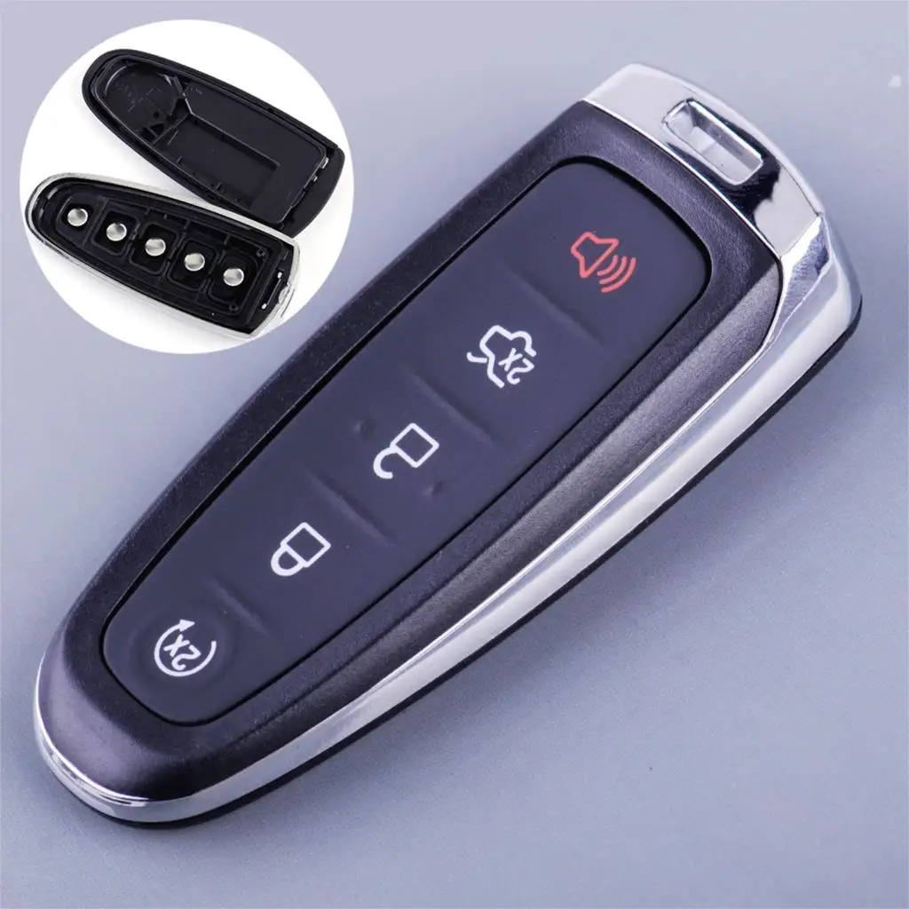 

DWCX Car 5 Buttons Remote Key Fob Case Shell Fit for Ford Edge Explorer Escape Flex Taurus Focus
