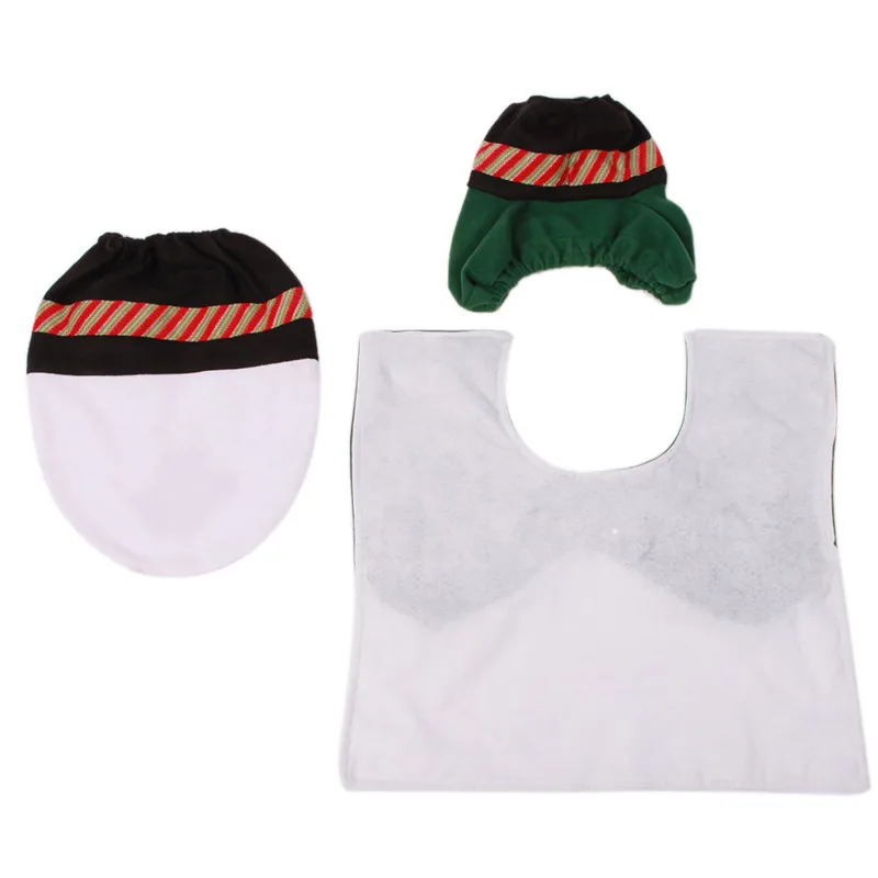 3 шт./компл. Рождественская теплая шапка-колпак для туалета моющаяся ткань чехол для сиденья коврик украшения набор подарок YL677599