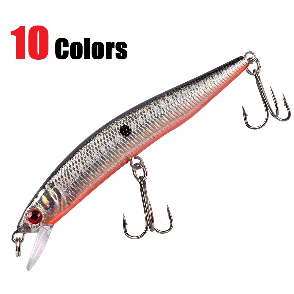 10colors Minnow 8.4g/10cm Fishing Lures Hard Bait Crankbait Wobblers Peche Bass Artificial swing Baits Lures Swimbait pesca lure