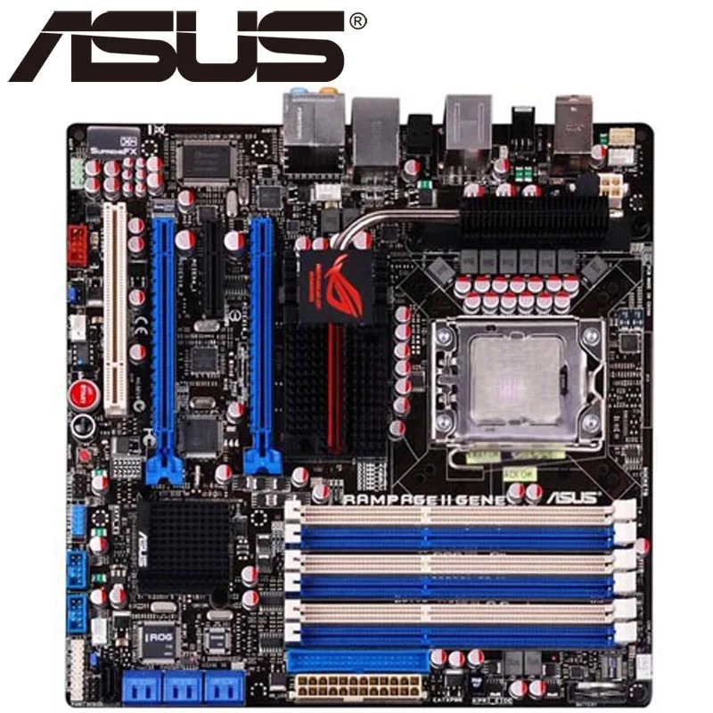 Настольная Материнская плата Asus Rampage II Gene X58 Socket LGA 1366 Core i7 Extreme DDR3 24G MicroATX UEFI BIOS