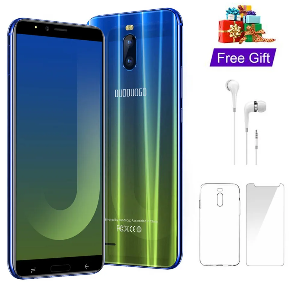 Мобильный телефон TEENO DUODUOGO J6 + Android 8 1 3 Гб ОЗУ 16 ГБ 6 0 дюйма HD экран две sim карты 4800