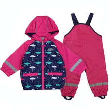 Ветрозащитная одежда для девочек; Водонепроницаемая Куртка для маленьких мальчиков и девочек; костюм+ комбинезон; детская теплая флисовая куртка со светоотражающими элементами; пальто для девочек; верхняя одежда