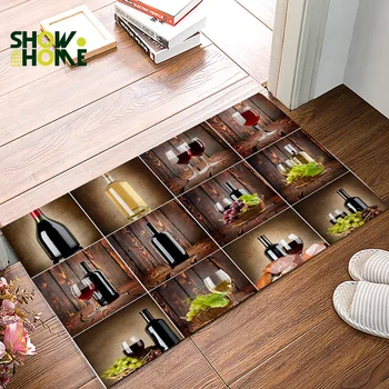 

Showhome Wine Doormats For Entrance Way Bathroom Accessories Set Dirt Debris Mud Trapper Boot Shoes Scraper Floor Carpets Door