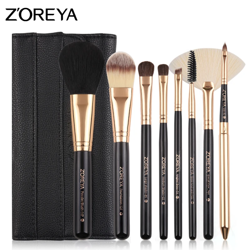 

ZOREYA 8PCS Makeup Brush Rose Gold Make Up Brushes Powder Foundation Blending Eyebrow Eyelash Lip Brush Set