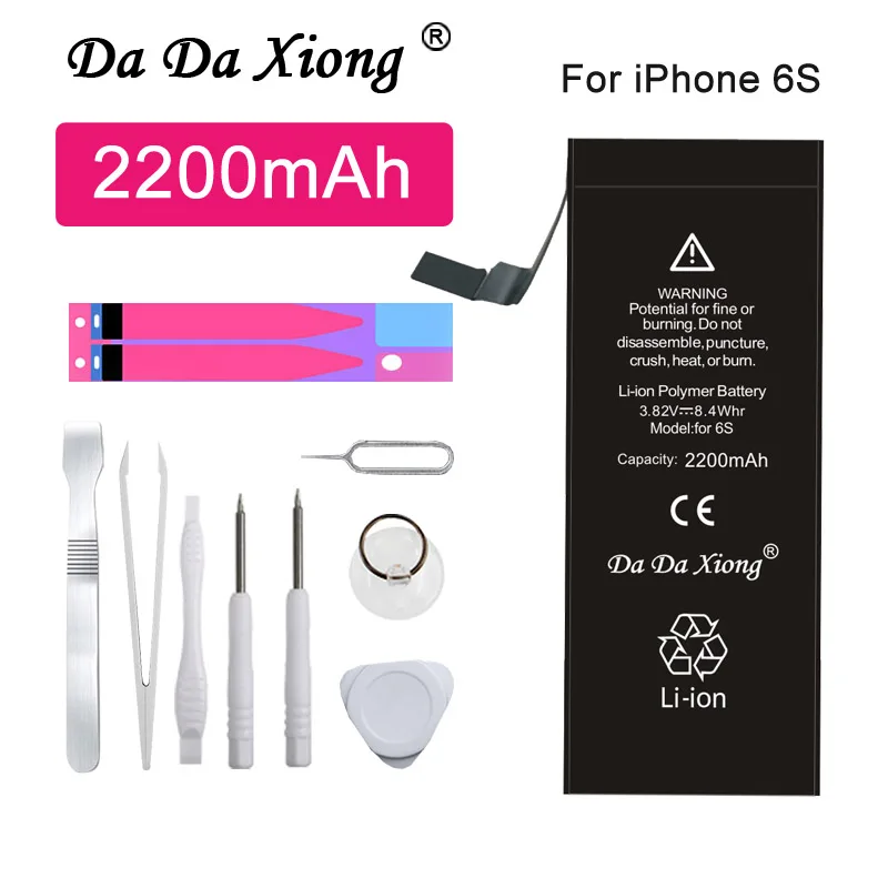 Da Xiong Аккумулятор для iPhone 6S 6GS 2200mAh большой емкости, запасные аккумуляторы для телефонов iPhone6S+ Бесплатные инструменты