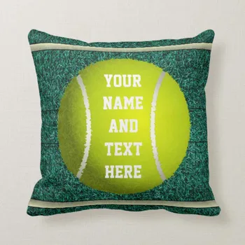 

Personalized Name Tennis Throw Pillow, Home Decoration Pillow Cover, Sofa Cushion Cover Gift 18 by 18-Inch