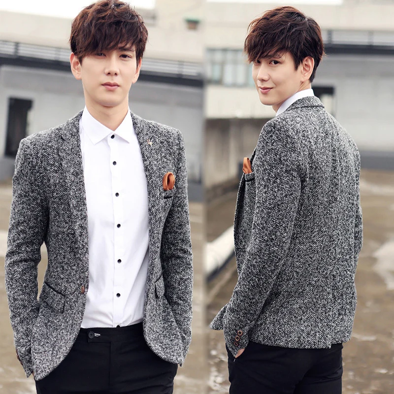 2016 Hot Mens Korean slim fit Fashion Men Blazer Men Casual Suits Slim Fit Jacket Sping Costume HommeTerno Masculino