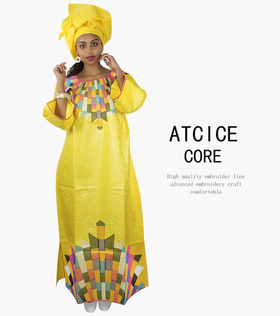 African Dresses For Women Fashion Design New African Bazin Riche Embroidery Design Dress Long Dress LA117 african pants