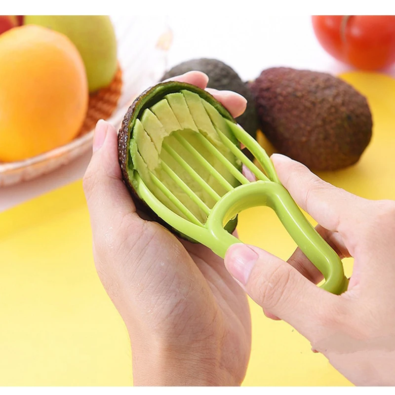 

3-in-1 Avocado Slicer Shea Corer Butter Peeler Fruit Cutter Pulp Separator Plastic Knife Kitchen Vegetable Tools