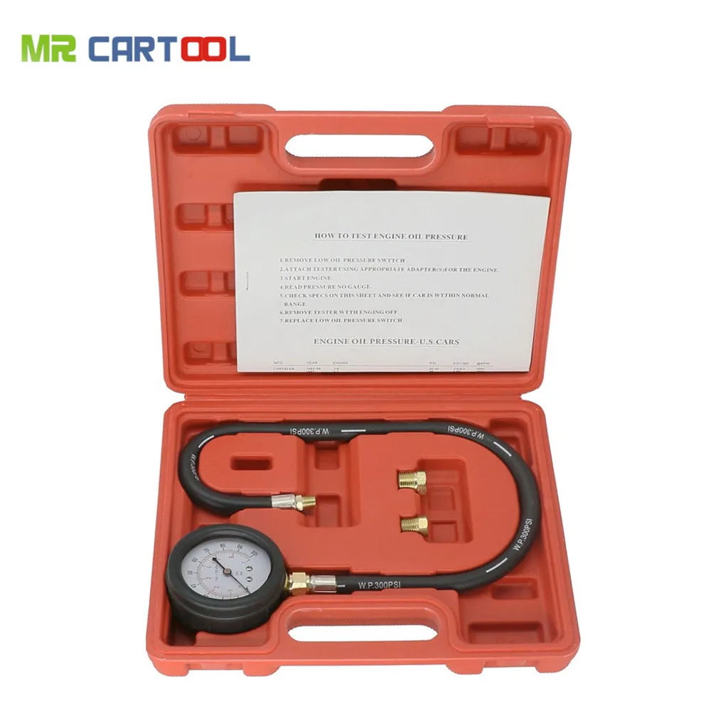 

TU-12 0-100psi Engine Oil Pressure Tester Pressure Gauge Test Tool Kit Auto Pressure Tester