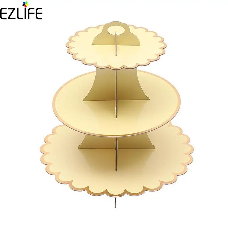 3 Layer Cake Tray Monochrome Multi layer Snack Table Tray Disposable