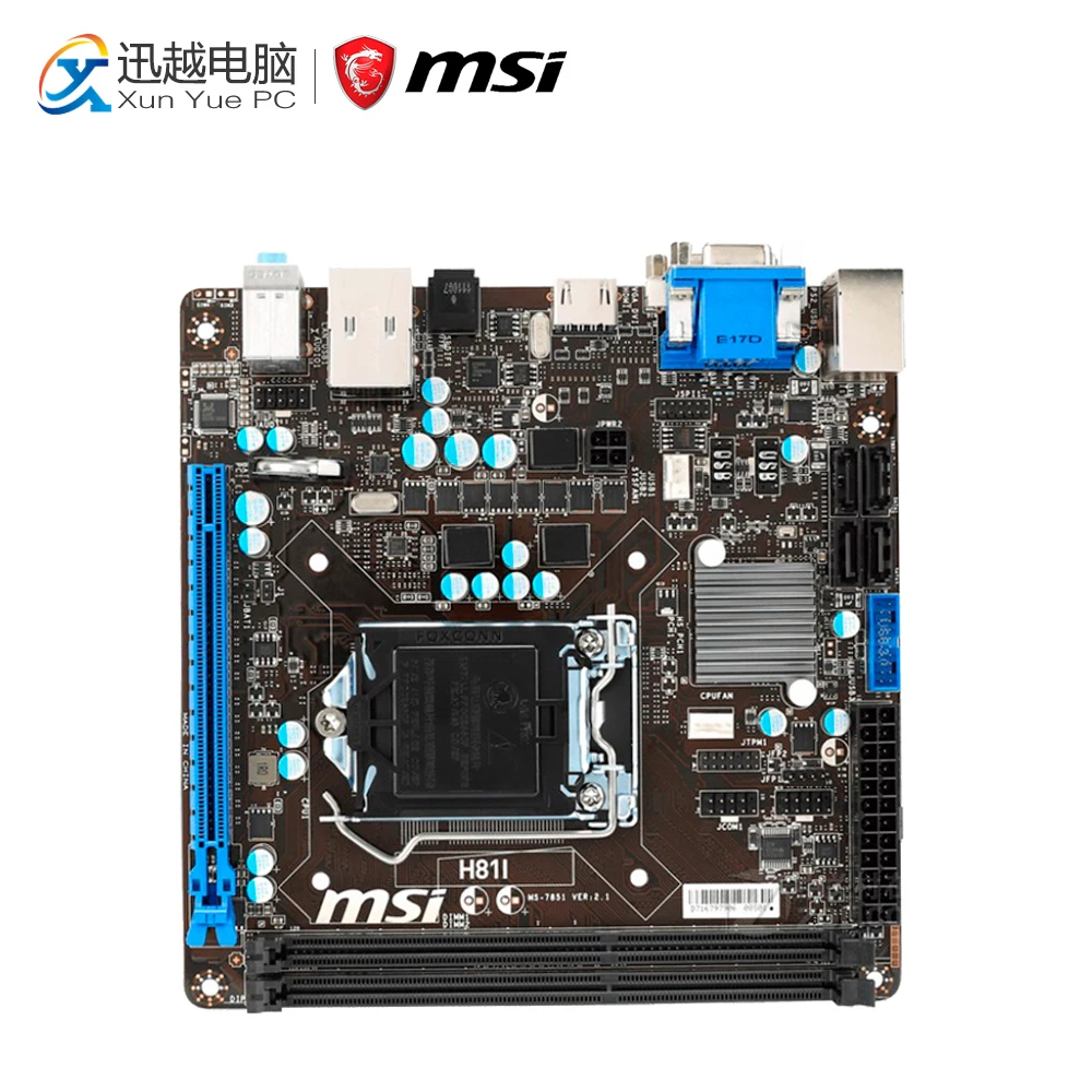 

MSI H81I Desktop Motherboard H81 Socket LGA 1150 i3 i5 i7 DDR3 16G SATA3 USB3.0 Mini-ITX