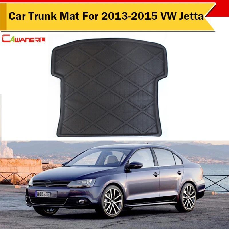 Cawanerl Car Trunk Floor Mat Tray Liner Boot Protector Carpet Black For