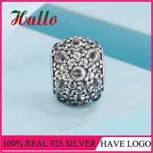 Твердого 925 Silver мерцающие капельки Шарм бисера Fit breloque pour изготовление bijoux Подвески Ювелирных изделий fine jewelry