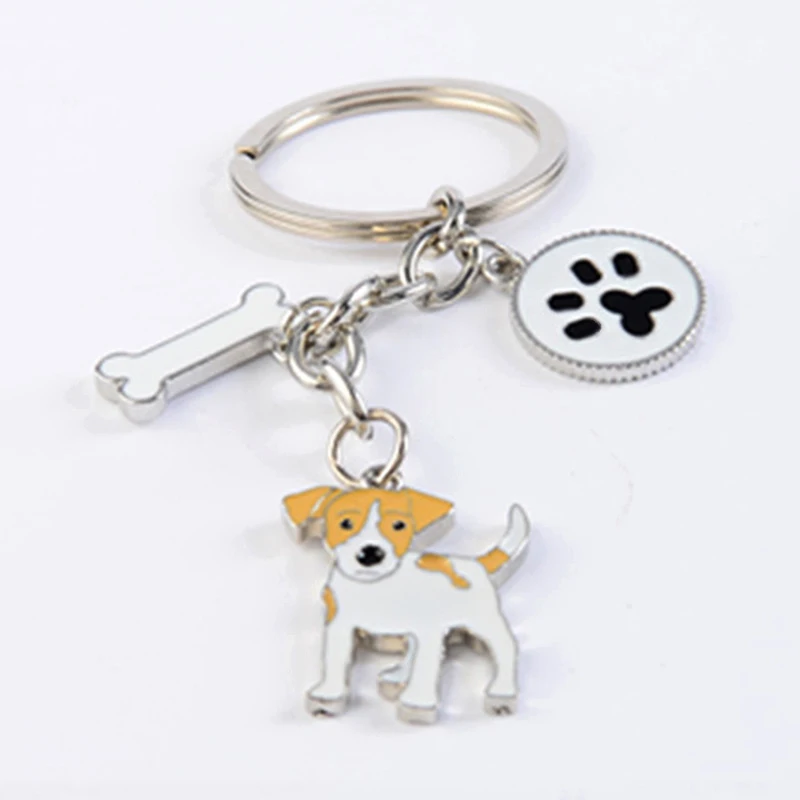 Jack Russell dog pet memorial keychain, pet keepsake, pet loss key chain,  dog bag charm, rainbow bridge, jack russell dog jewelry