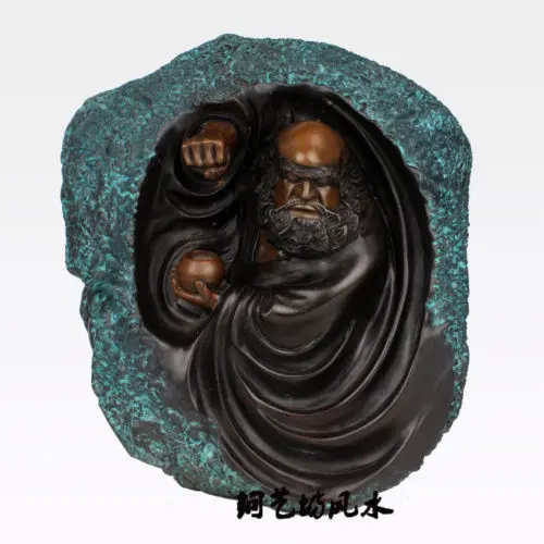 15'' Buddhism Founder Dharma Bodhidharma Buddha Guru Monk Bronze Statue Sculpture Healing Medicine Decoration 100% Brass | Дом и сад