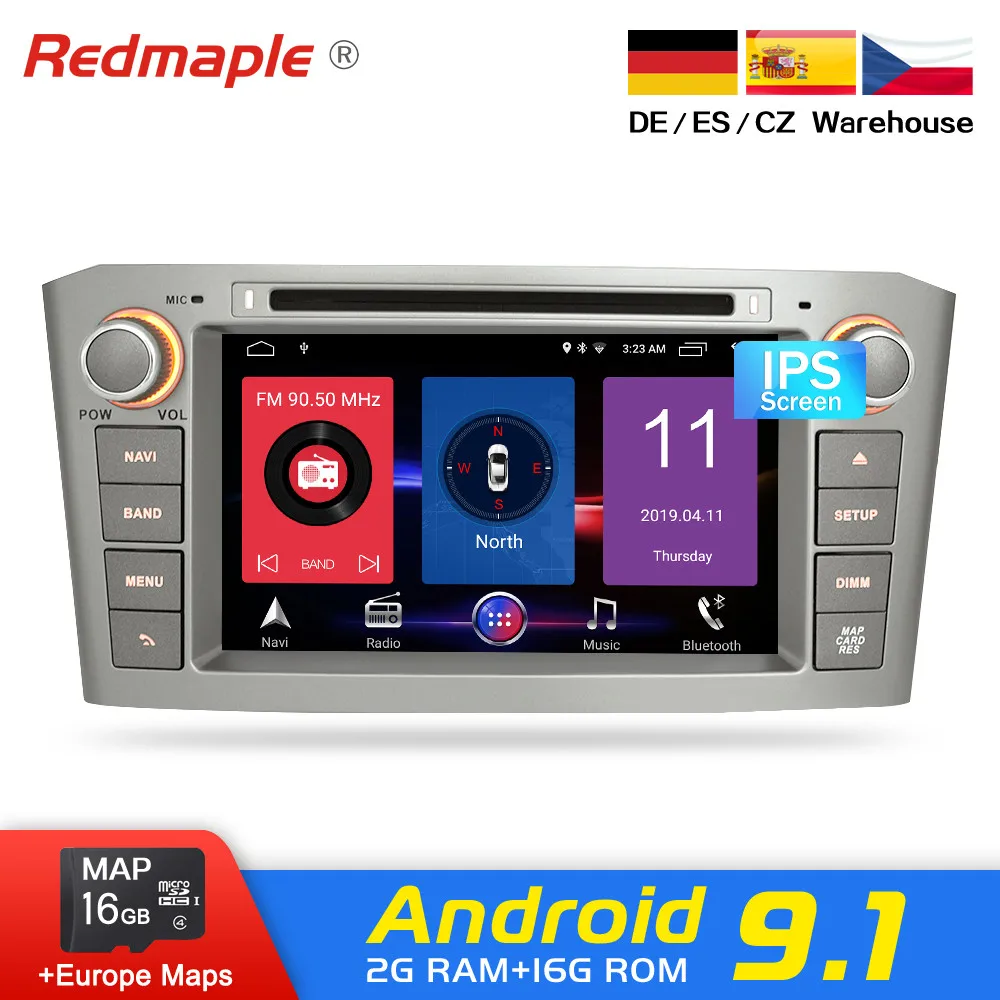 Excellent 4G RAM Android 9.0 Car Radio GPS Multimedia Stereo DVD Player For Toyota Avensis T25 2003-2008 Auto Audio Navigation Headunit 2