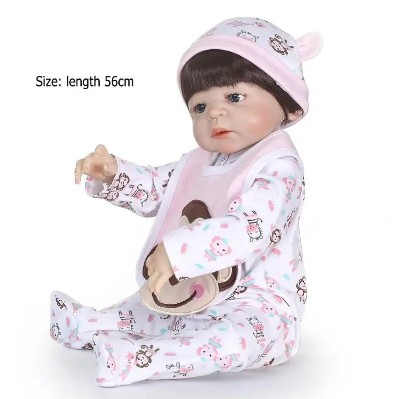 NPK милый 22 дюймов мягкий силиконовый Reborn Baby Doll Реалистичная имитация новорожденной девочки купальные игрушки детские игрушки Americadoll