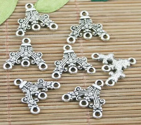 

20pcs tibetan silver color crafted 1-3holes connector design for jewerly making